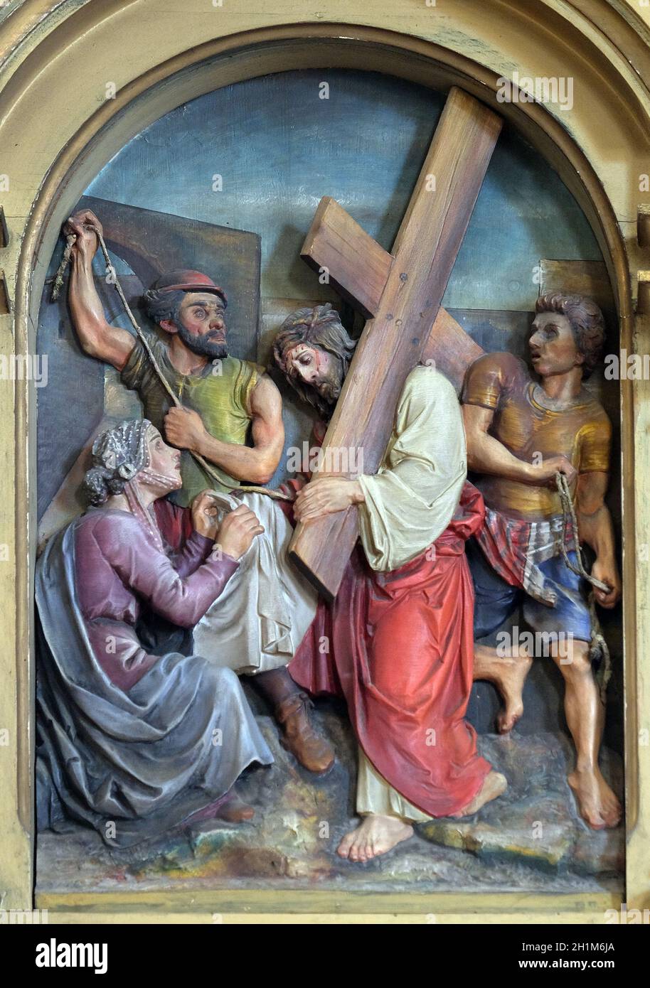 6th Stations Of The Cross Veronica Wipes The Face Of Jesus Saint John
