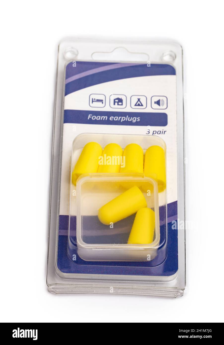 Foam Earplugs in plastic box over white background Stock Photo Alamy
