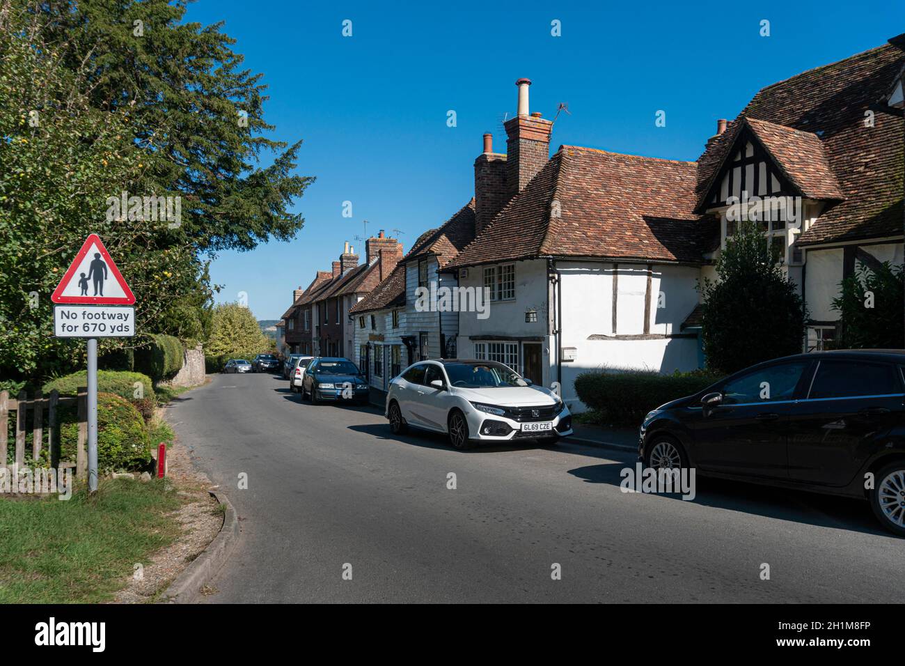 Street view of the village of Egerton, Kent, UK Stock Photo