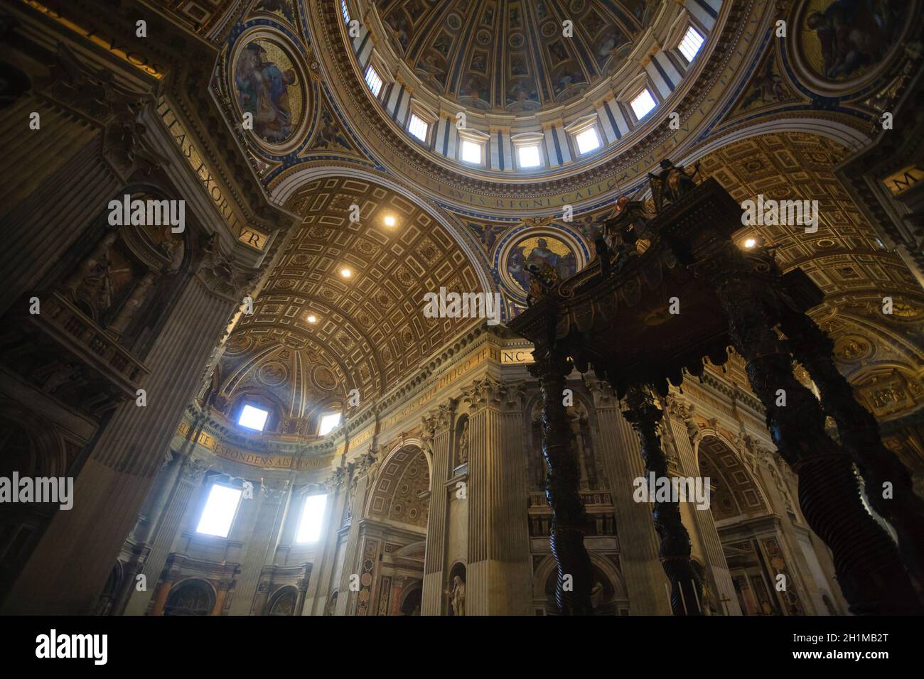 Saint Peter basilica inner view, Rome, Vatican city. Church view Stock Photo