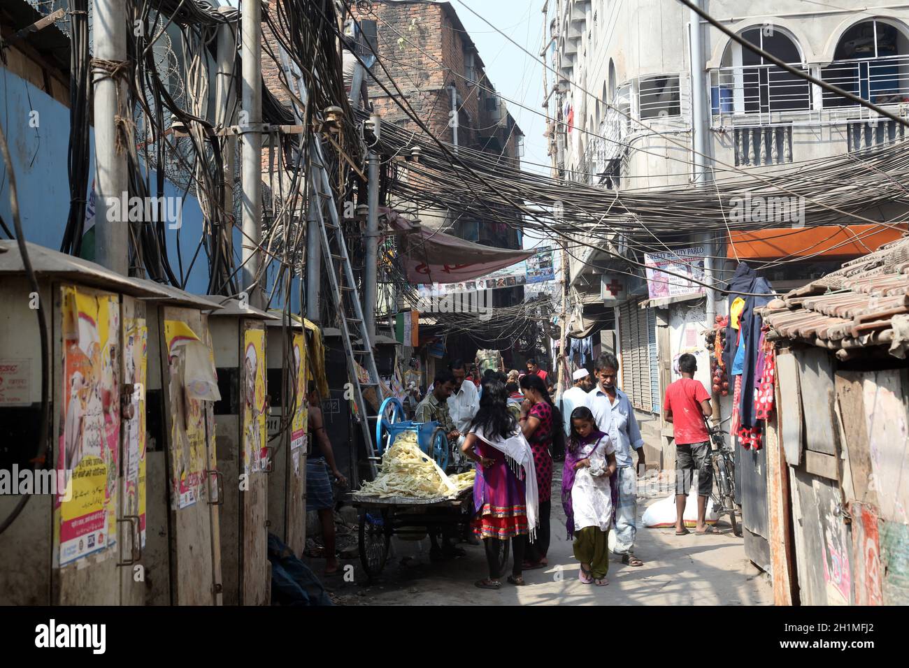 Ghetto and slums in Kolkata, India Stock Photo