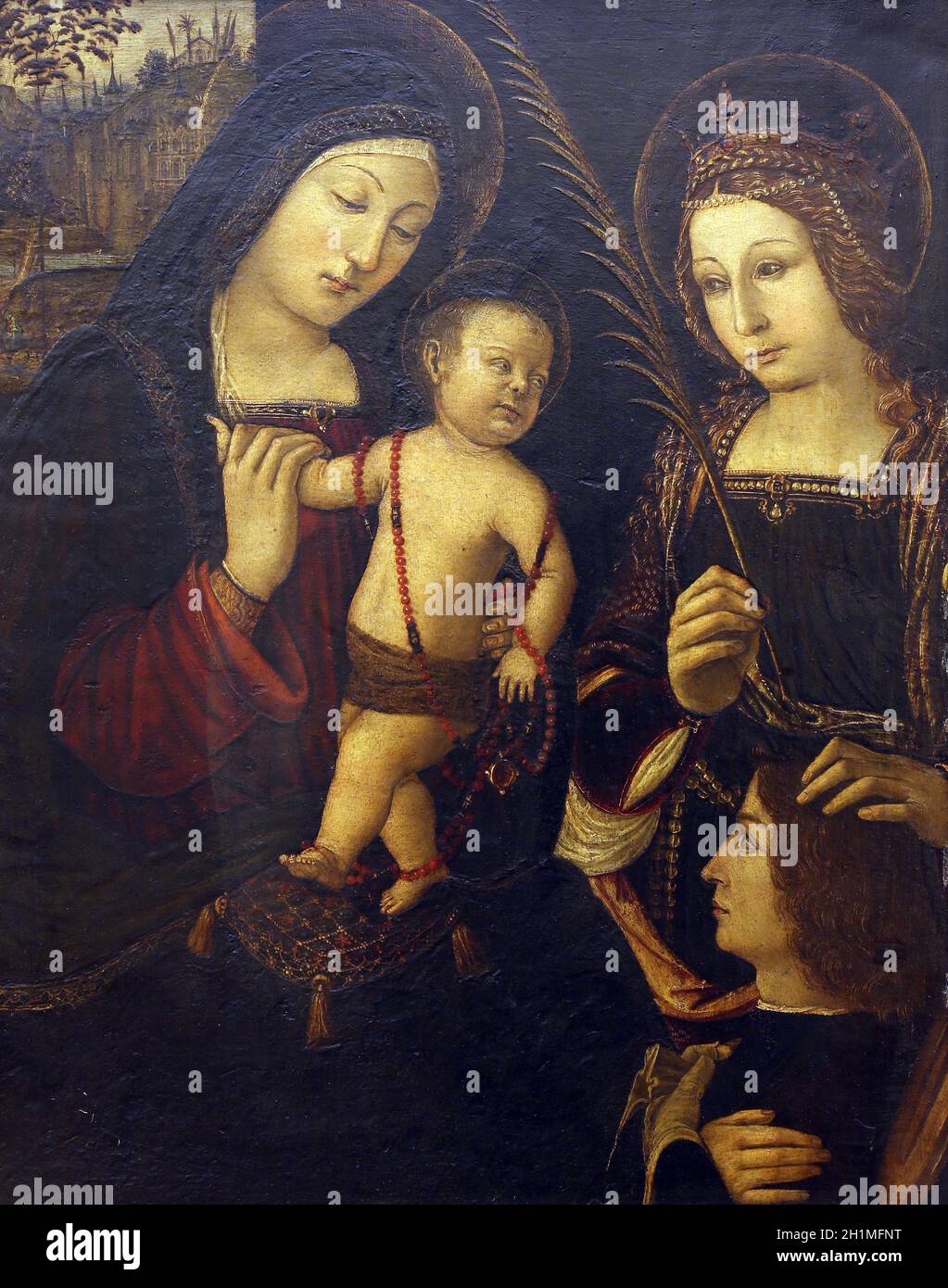 ZAGREB, CROATIA - DECEMBER 08: Jacopo Palma il Vecchio: Madonna and Child with St. Catherine, Old Masters Collection, Croatian Academy of Sciences, De Stock Photo