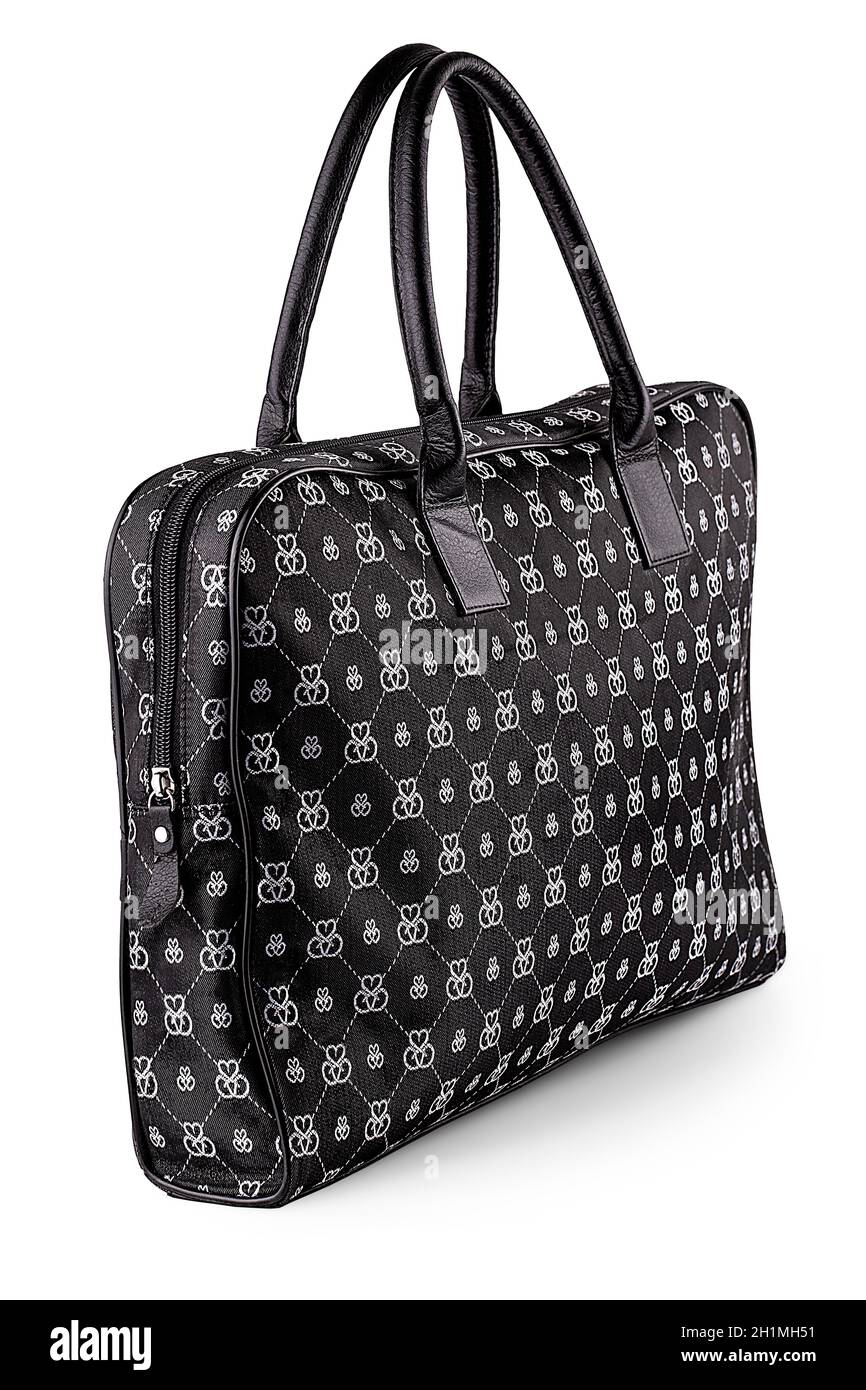 The Black Laptop Bag Isolated on white background Stock Photo