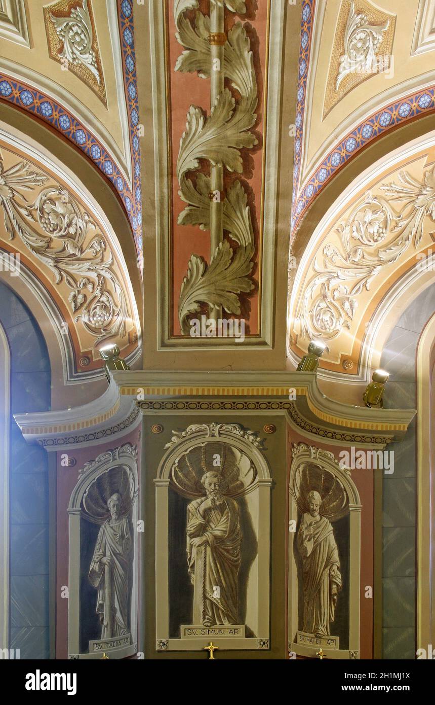 Fresco in the church of the Saint Peter in Ivanic Grad, Croatia Stock ...