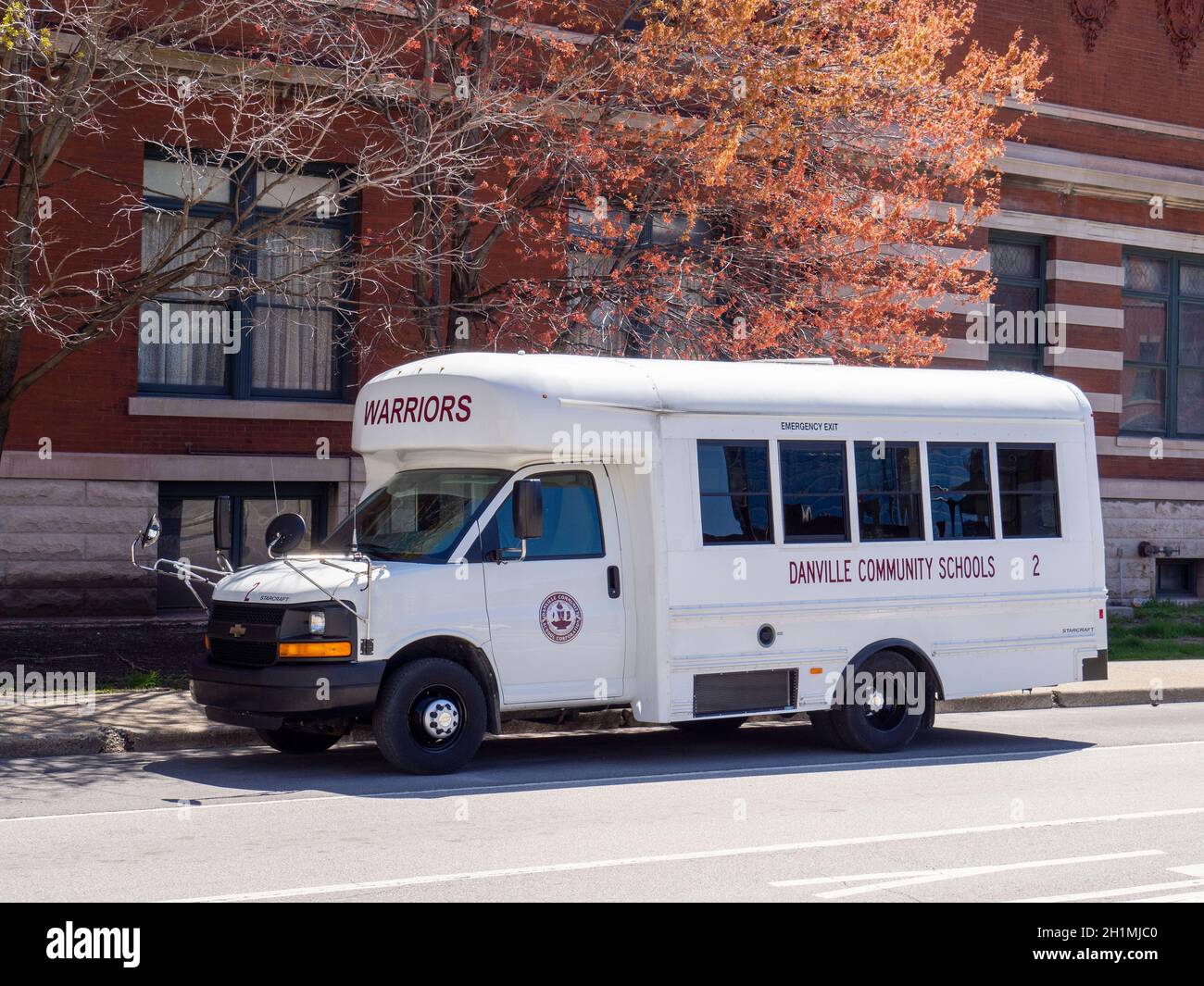 Warriors Schoolbus – Danville Community Schools – Indianapolis Stock Photo