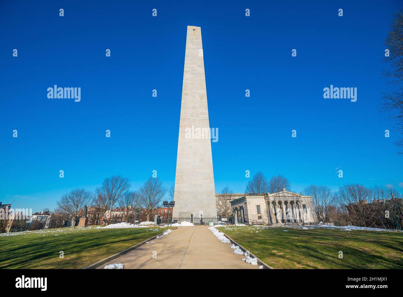 Bunker Hill Monument in Boston, Massachusettsin United States Stock Photo
