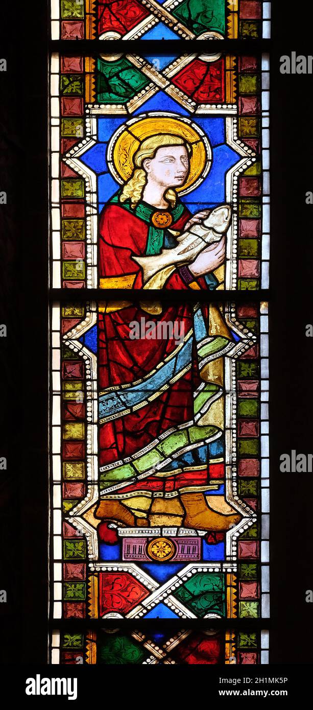 Saint Raphael the Archangel, stained glass window in the Basilica di ...