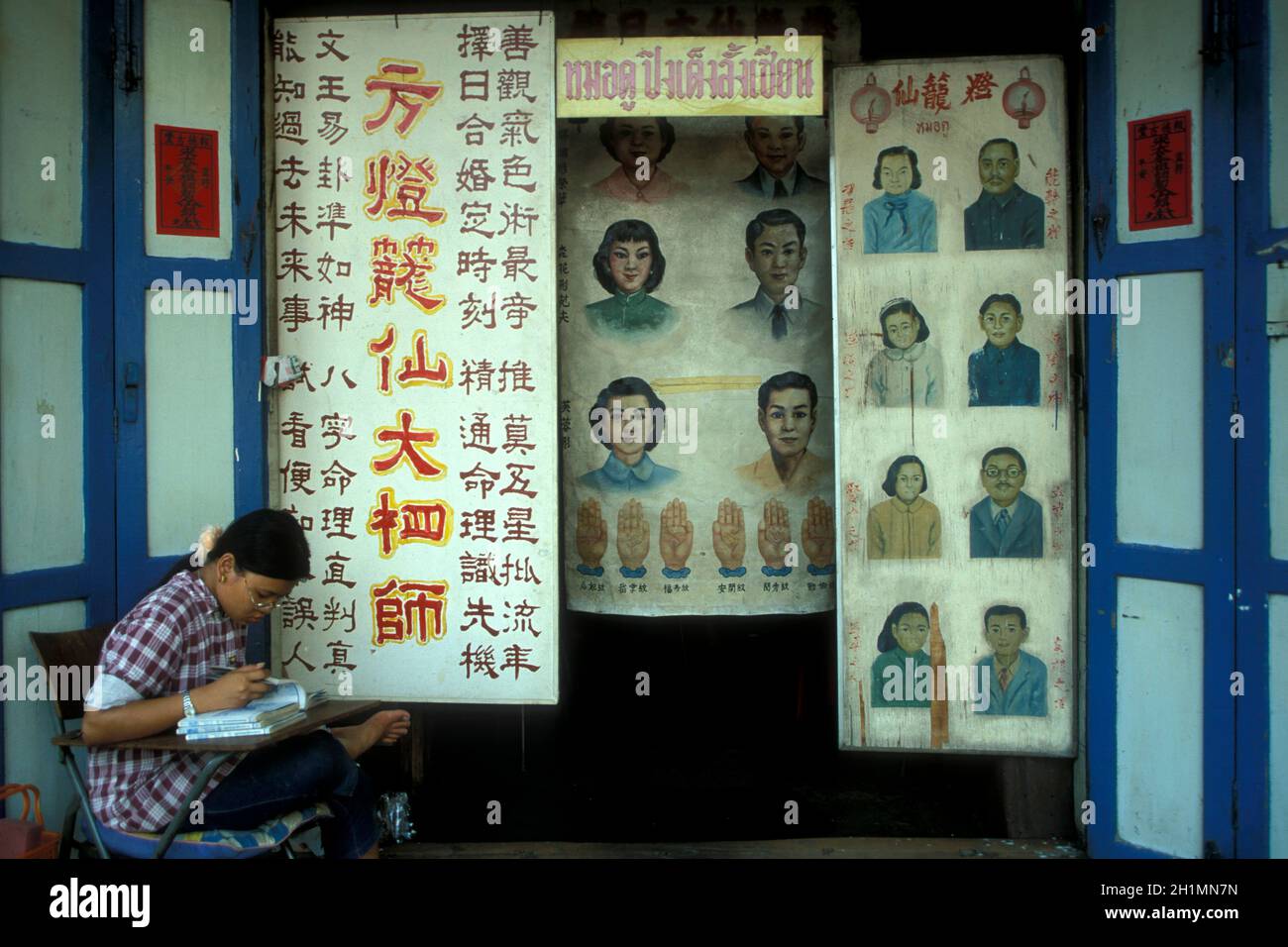 a fortune teller shop in the city of Bangkok in Thailand in