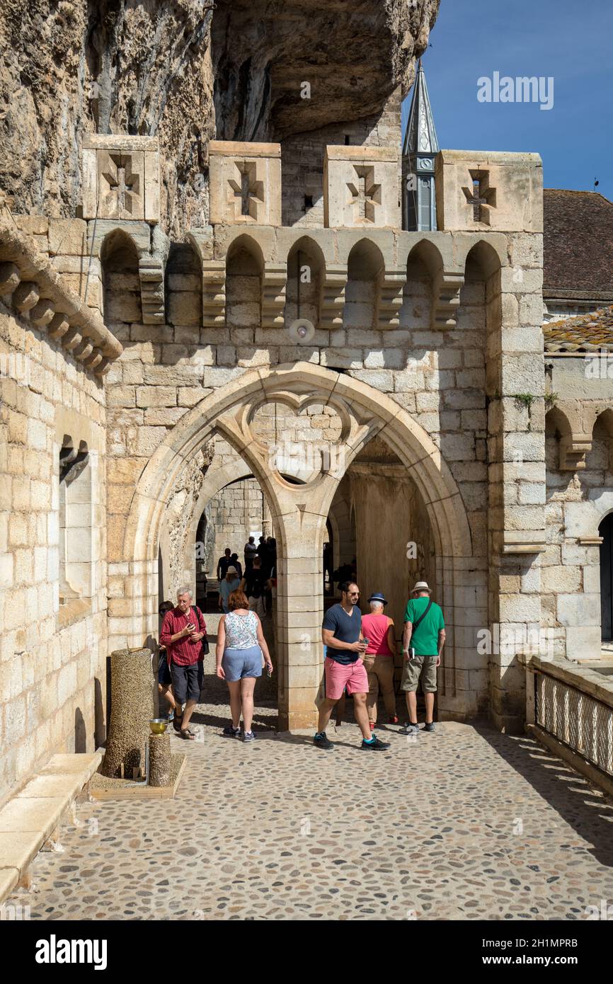 Steep steps Big stairs at Pilgrimage site Rocamadour, Departement Lot, Midi  Pyrenees, South West France France, Europe Stock Photo - Alamy