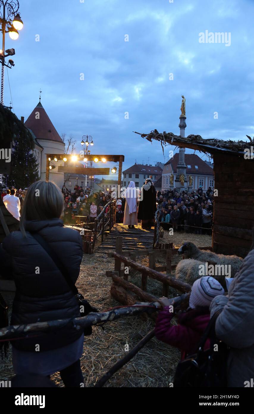 Live Nativity Scene in Zagreb, Croatia Stock Photo - Alamy