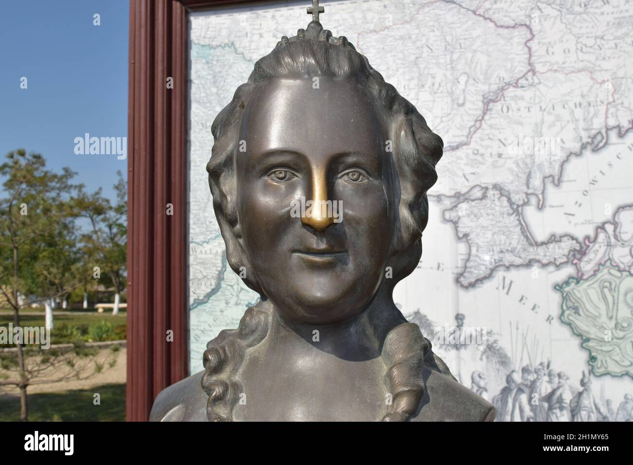 Russia, Ataman 26 September 2015 Bronze statue of Russian Empress
