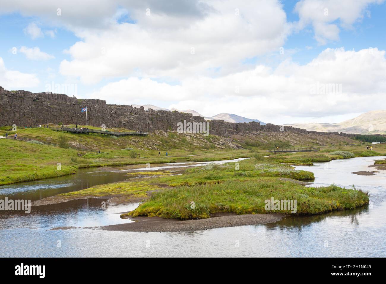 Thingvellir site, Iceland. Famous Icelandic landmark. Iceland golden circle Stock Photo