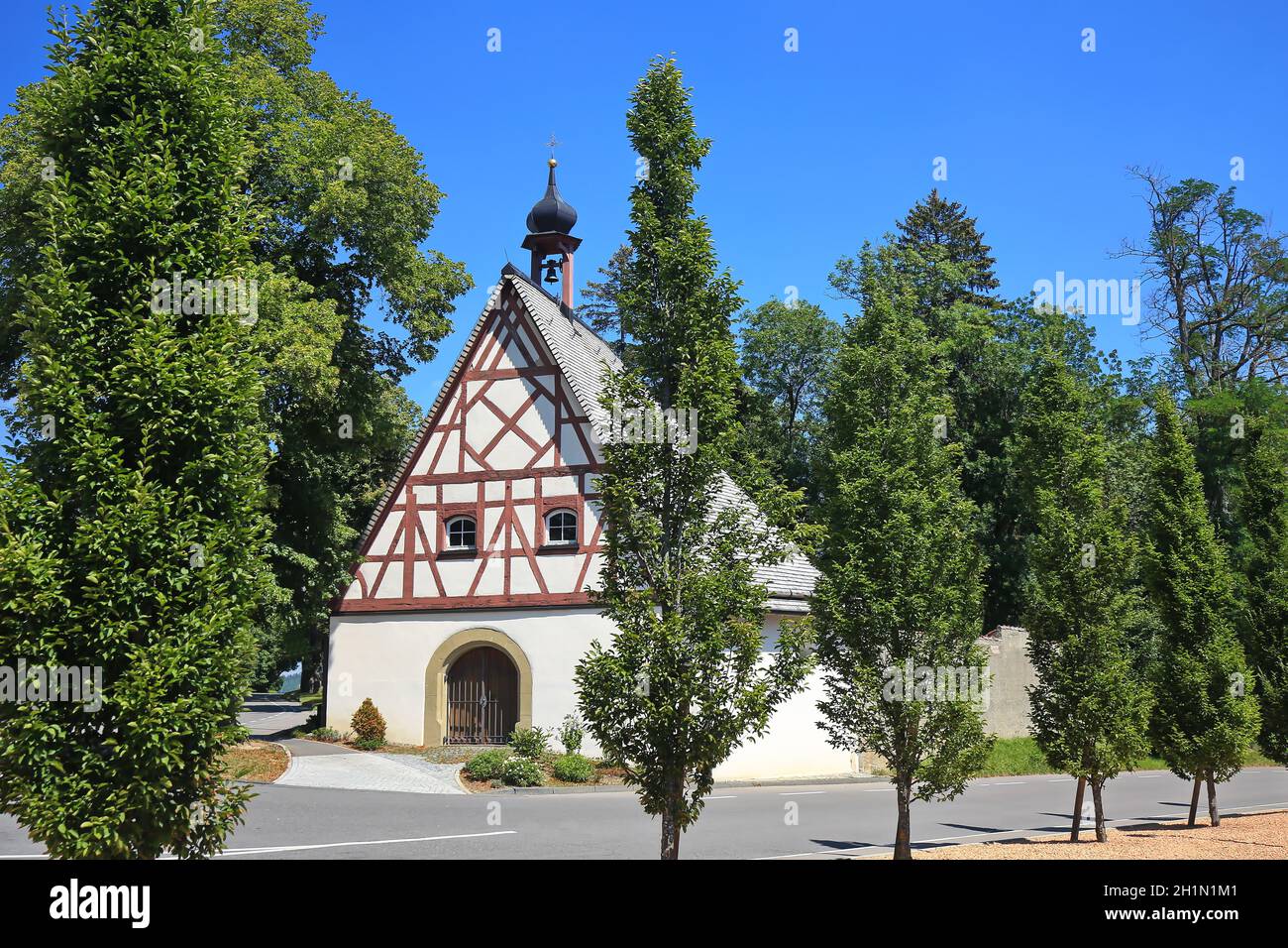 The St. Leonhard Chapel is a sight of the town of Pfullendorf Stock Photo