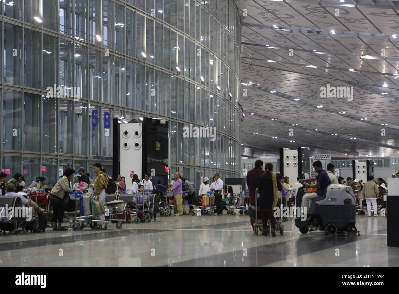 The new terminal of International departures of Kolkata airport, India