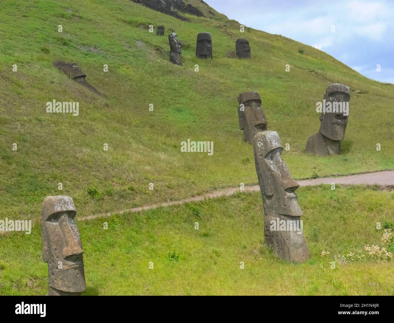 Statues of the gods of Easter Island. Ancient statues of ancient ...