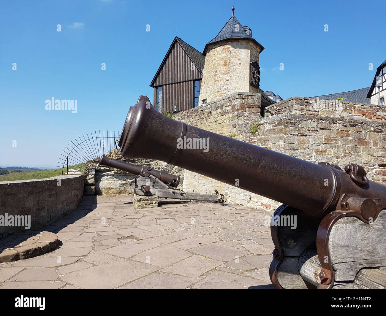 Kanonen, Burg, Waldeck, Geschuetze, Schloss Stock Photo