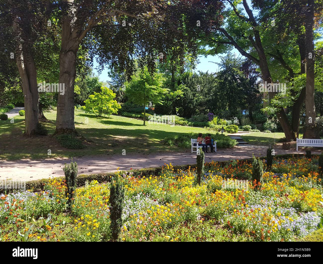 Kurpark, Wiesbaden, Englische, Parkanlage Stock Photo