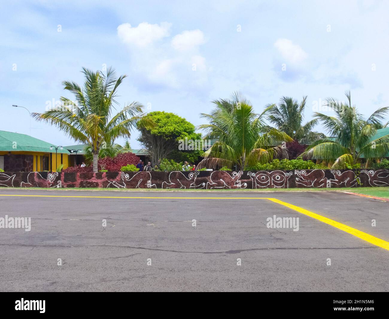 Angaroa, Easter Island, Chile - December 20, 2018: The airport on Easter Island. Airport site. Stock Photo