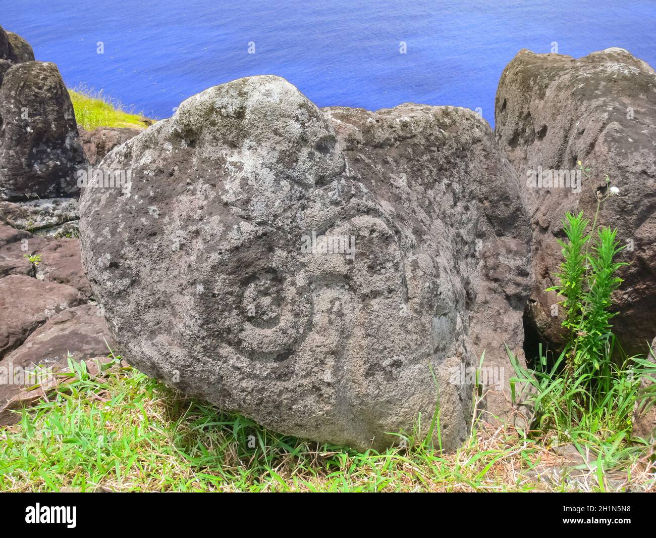 Seaster Island Rocks Rapa nui easter island writing hi-res stock photography and images - Alamy
