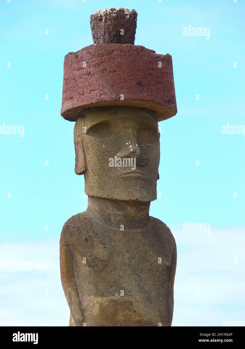 Statues of the gods of Easter Island. Ancient statues of ancient
