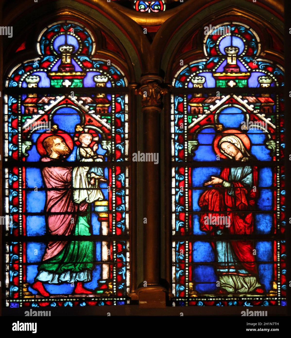 Stained glass window in La SainteChapelle in Paris, France Stock Photo Alamy
