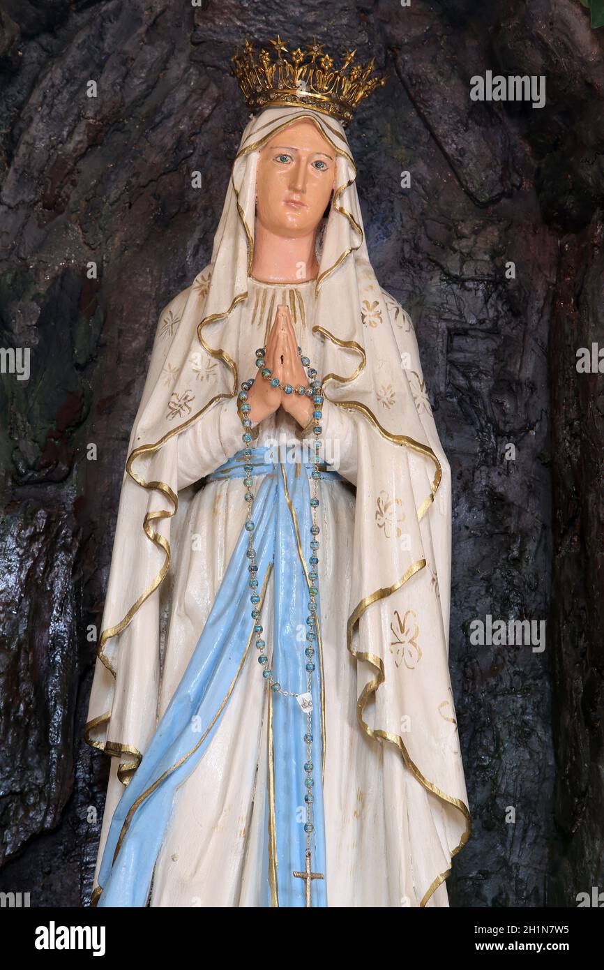 Our Lady of Lourdes in the church of Saint Matthew in Stitar, Croatia Stock Photo