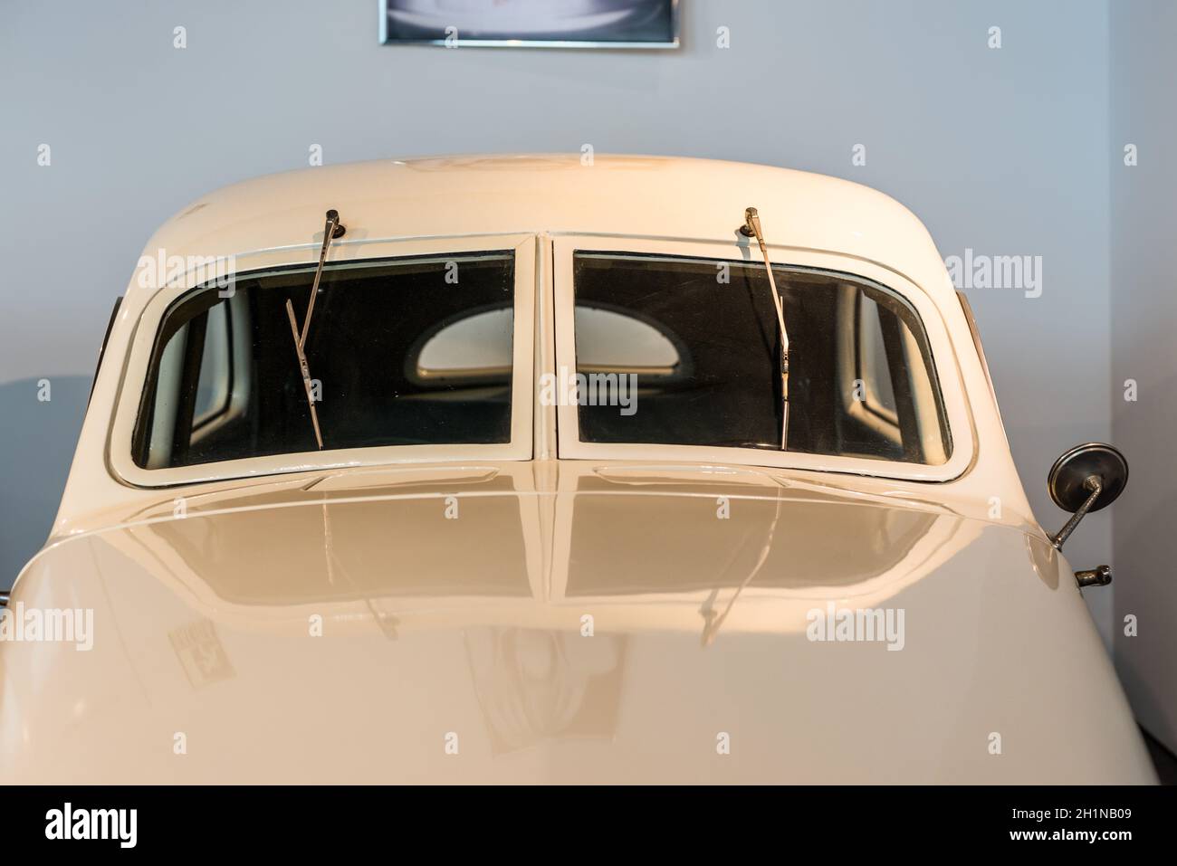 Malaga, Spain - December 7, 2016: Close up view of Cord Westchester 1937 USA car displayed at Malaga Automobile and Fashion Museum in Spain. Stock Photo