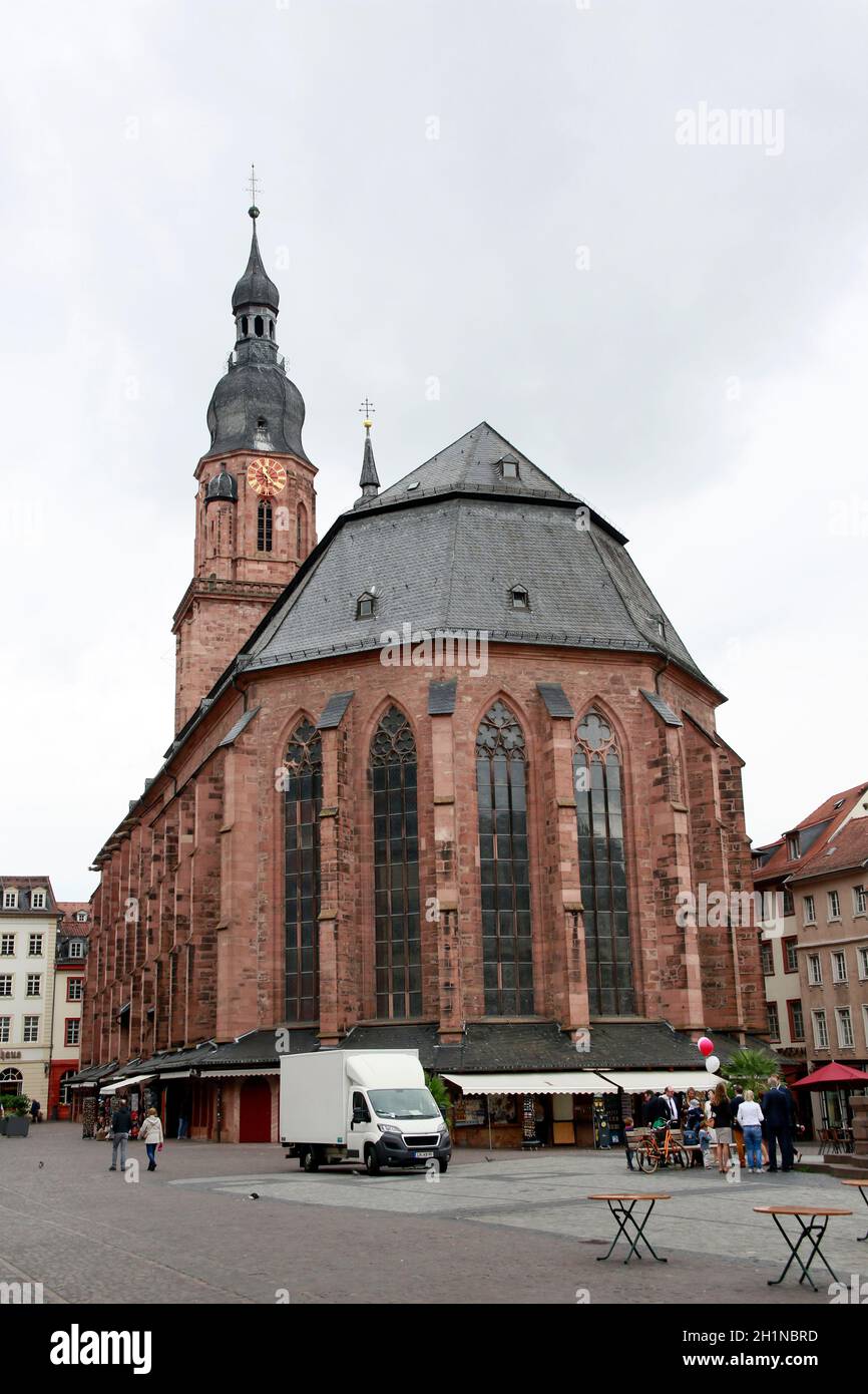 evangelische Heiliggeistkirche aus dem 15. Jahrhundert, Heidelberg, Baden-Württemberg, Deutschland Stock Photo