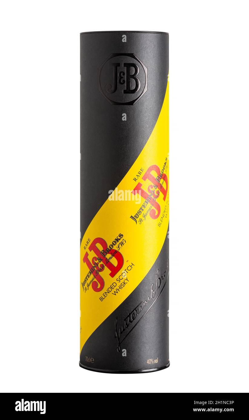 JB Rare whisky round box isolated on white. The JB Rare is a blended Scotch  whisky developed by Justerini and Brooks Stock Photo - Alamy