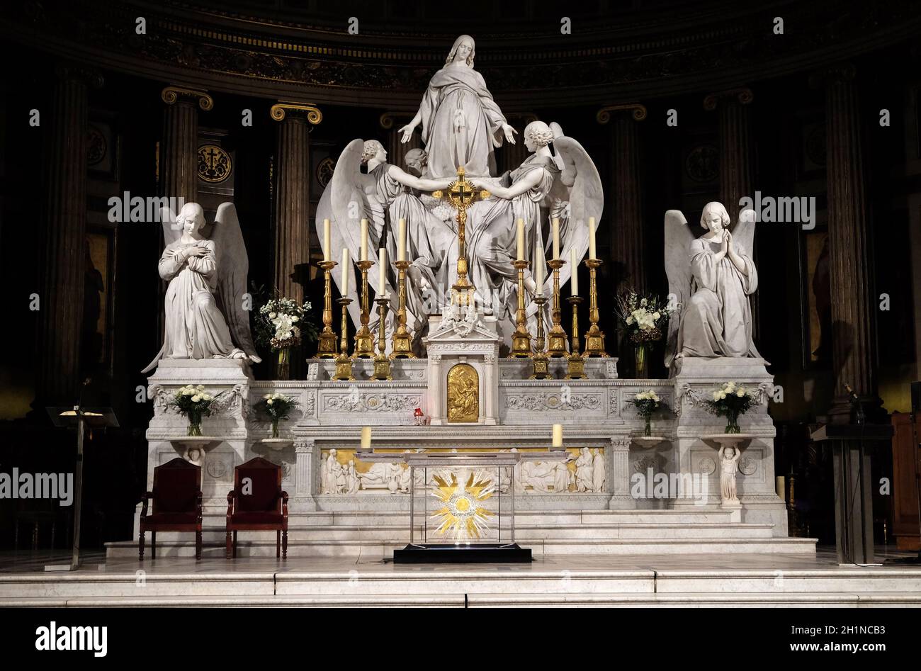 Interiors of Eglise de la Madeleine. Madeleine Church was designed in