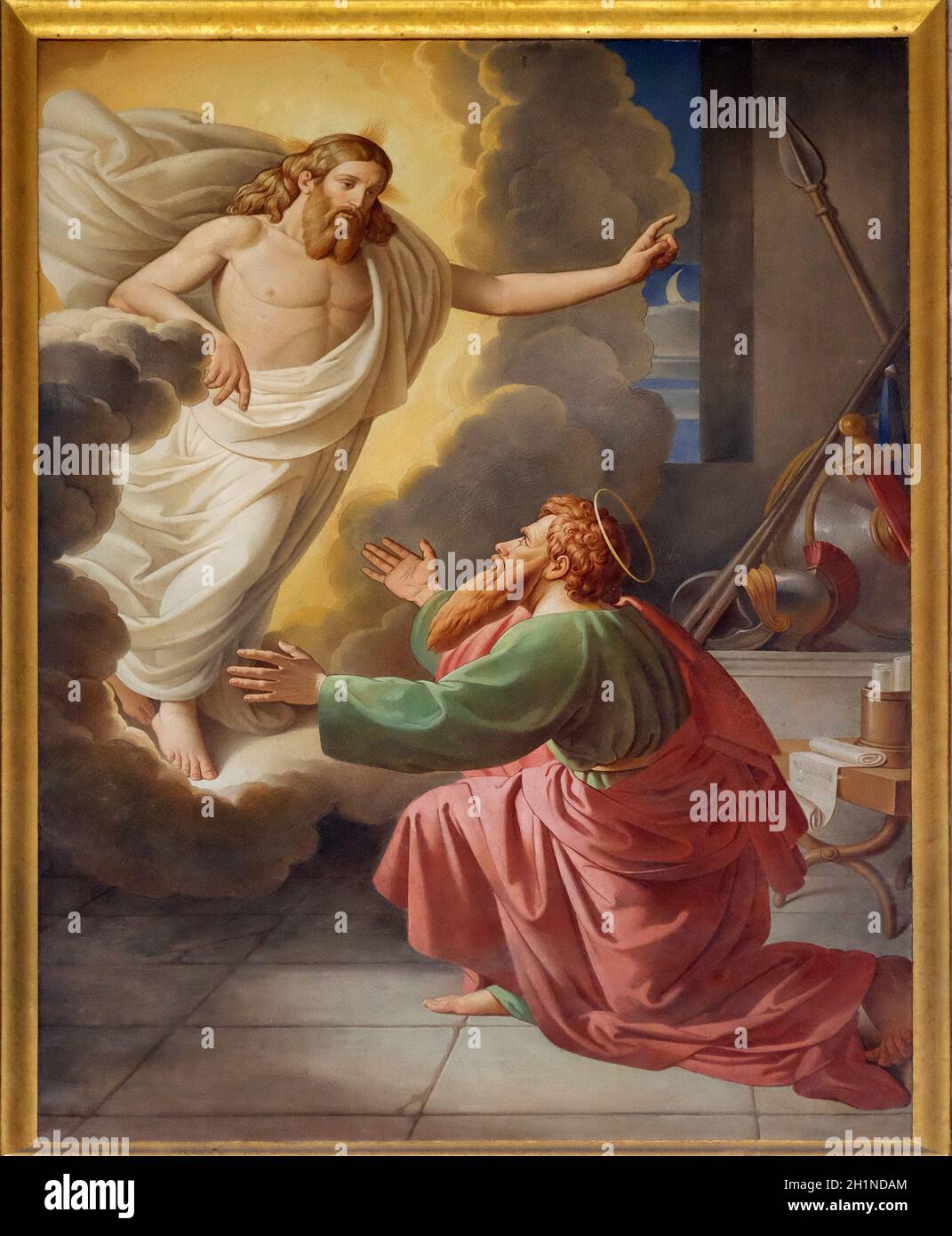 The fresco with the image of the life of St. Paul Jesus Gives His