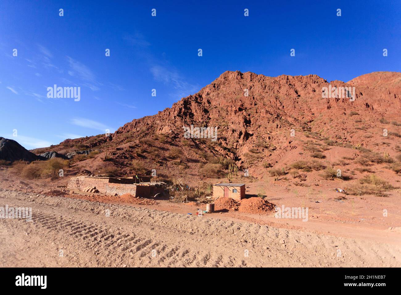Little town from Bolivia.Quebrada de Palmira area.Bolivian landscape Stock Photo