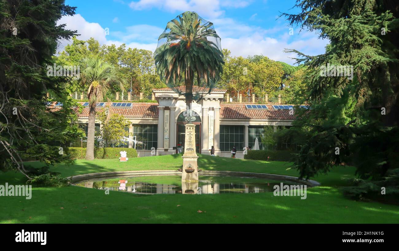Madrid, Spain - 20 - September - 2020: Building inside the Royal Botanical Garden in Madrid Stock Photo