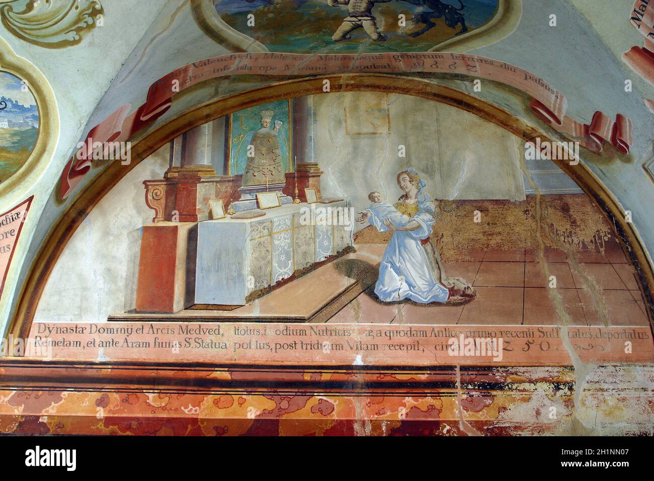 Votive paintings, Church of the Assumption of the Virgin Mary in Remete, Zagreb, Croatia Stock