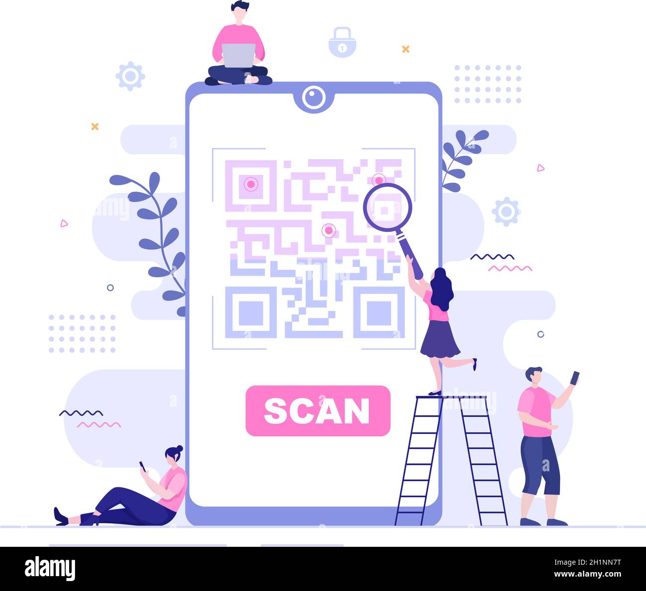 QR Code Scanner for Online Payment, Electronic Pay and Money Transfer on  Smartphone with App in Hand. Background Vector Illustration Stock Vector  Image & Art - Alamy