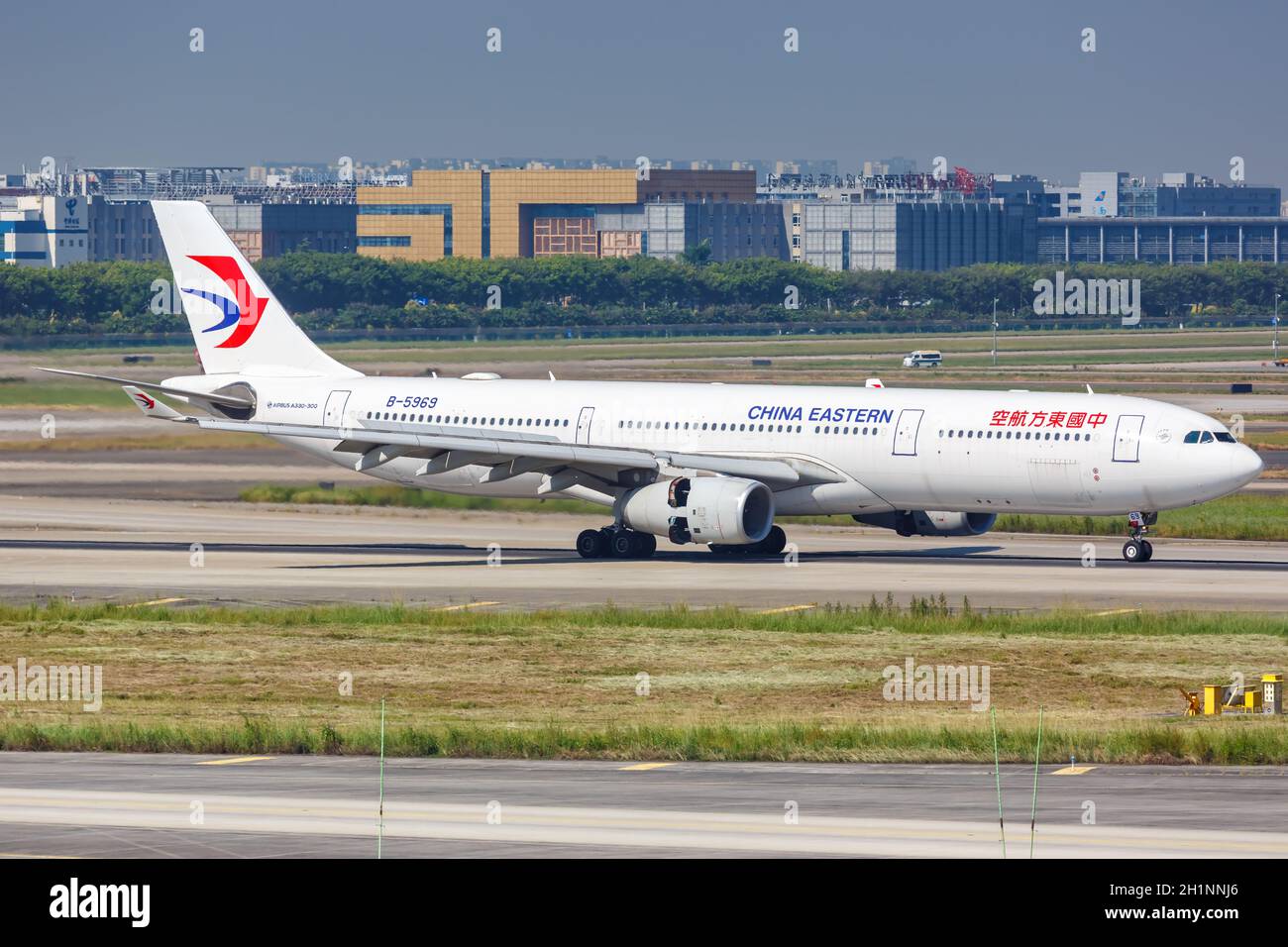 Guangzhou, China - September 24, 2019: China Eastern Airlines Airbus A330-300 airplane at Guangzhou Baiyun Airport (CAN) in China. Stock Photo