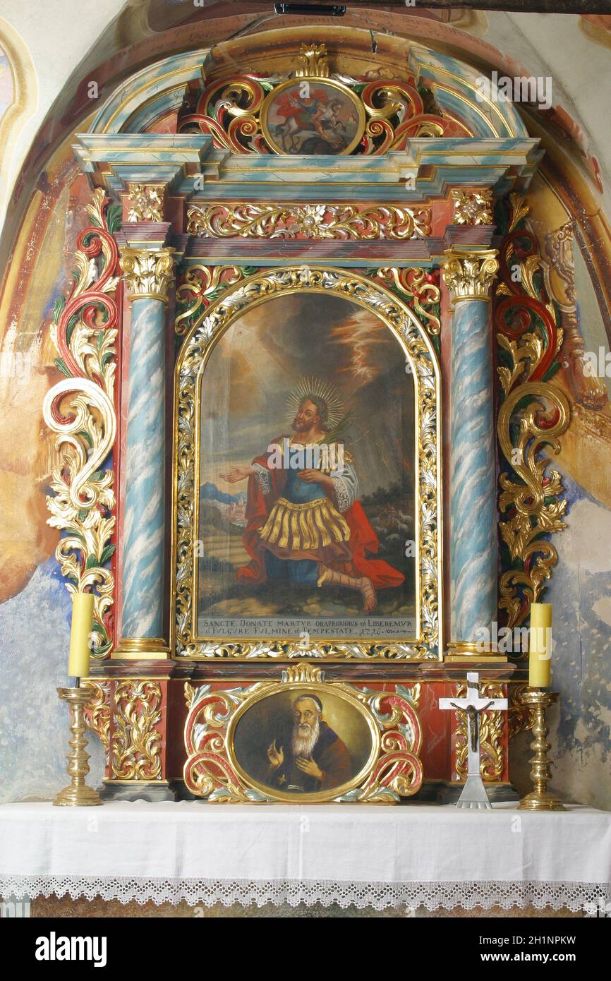 Saint Donatus altar, Church of the Assumption of the Virgin Mary in Remete, Zagreb, Croatia Stock Photo