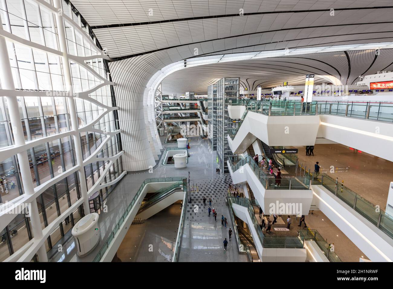 Beijing, China – September 30, 2019: Beijing Daxing New International Airport Terminal (PKX) in China. Stock Photo