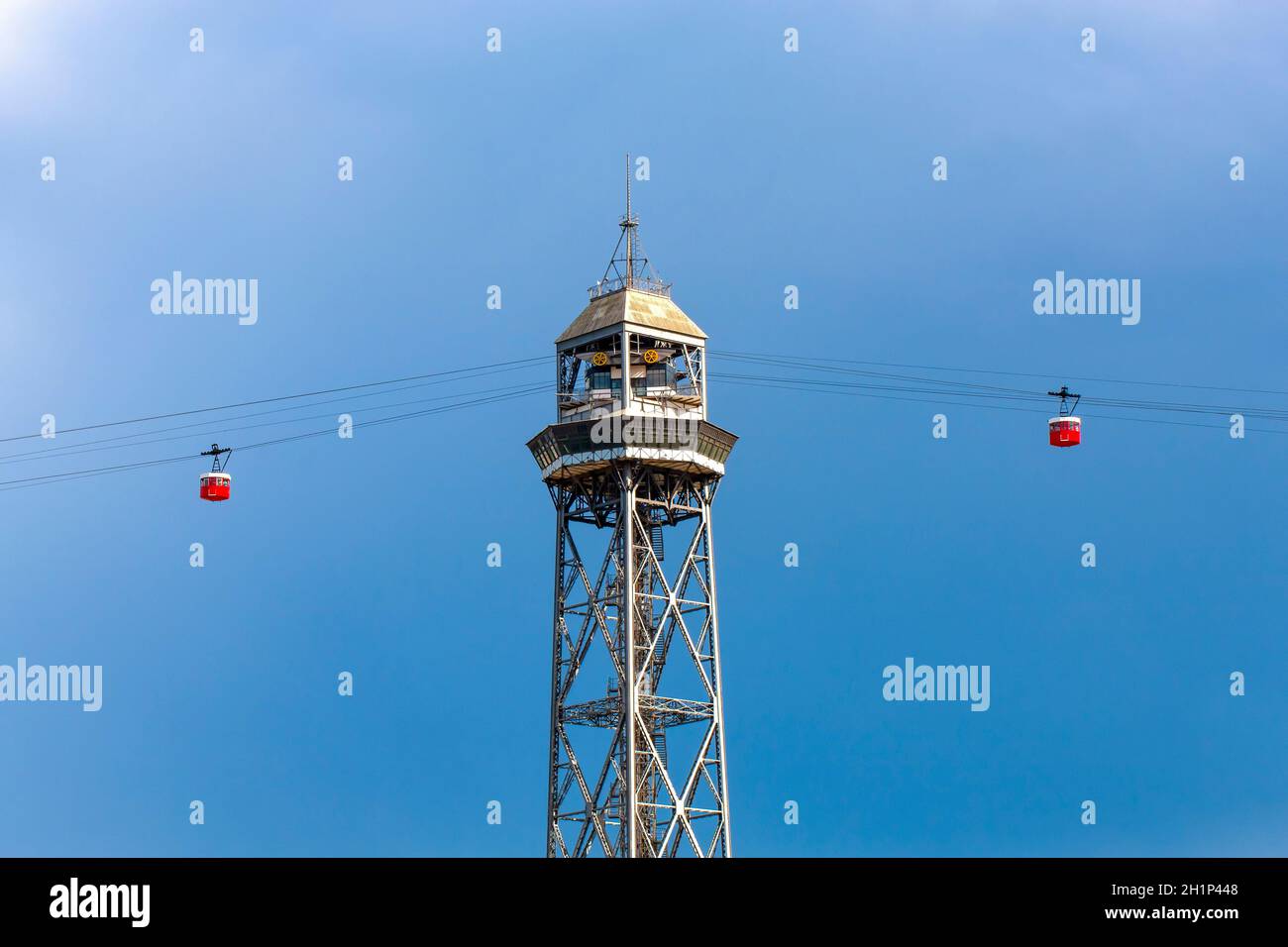 The cable car to mountain Montjuic at Barcelona Stock Photo - Alamy