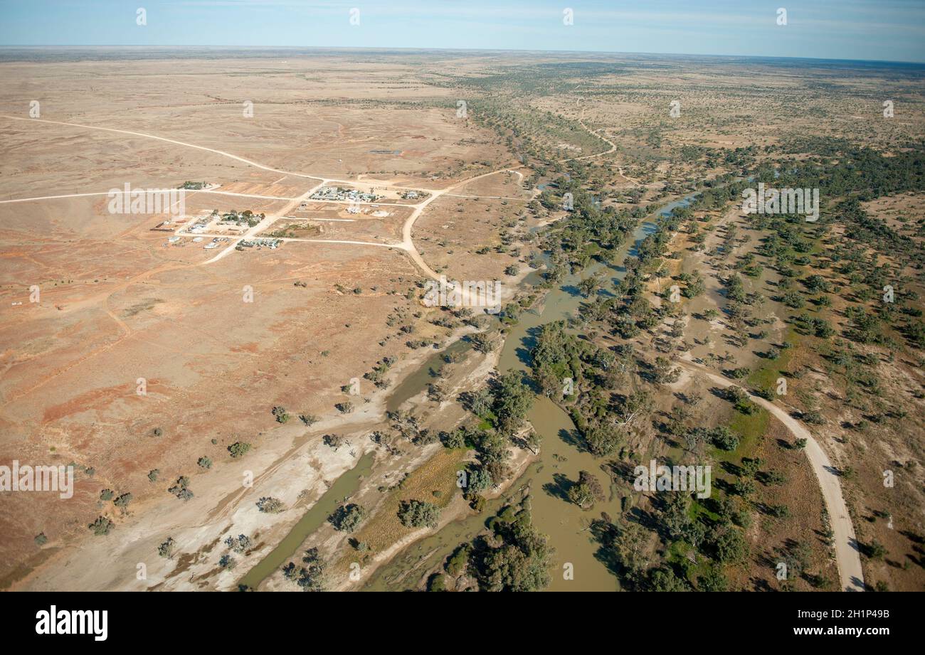 The remote South Australian town of Innamincka on Cooper Creek. Stock Photo