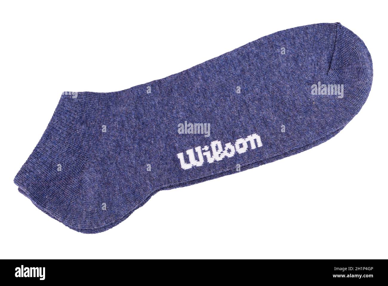 Kamchatka, Russia 10 Jule 2019: Wilson brand sports socks isolated on white background Stock Photo