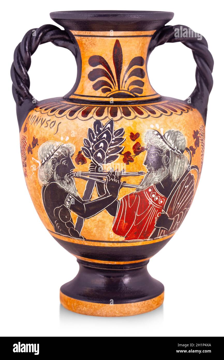 Ceramic vase from Greece isolated on white background Stock Photo Alamy