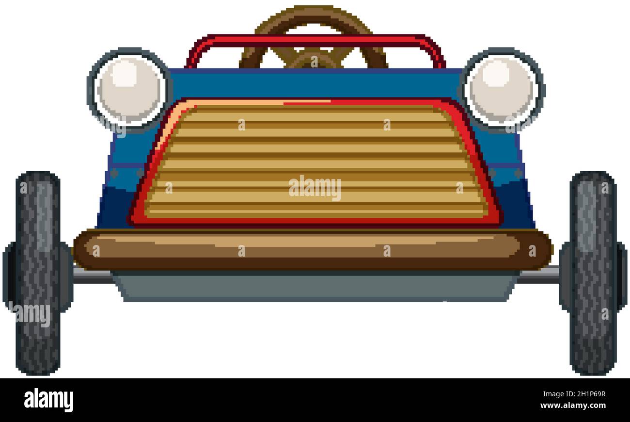 Vintage mini car toy on white background illustration Stock Vector
