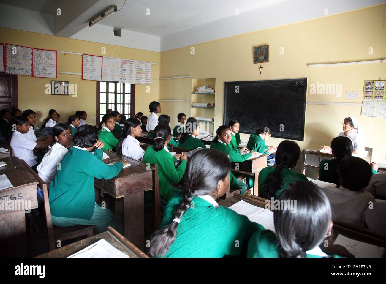 Girls in St. Teresa Girls Hihg School, Basanti, West Bengal, India Stock Photo