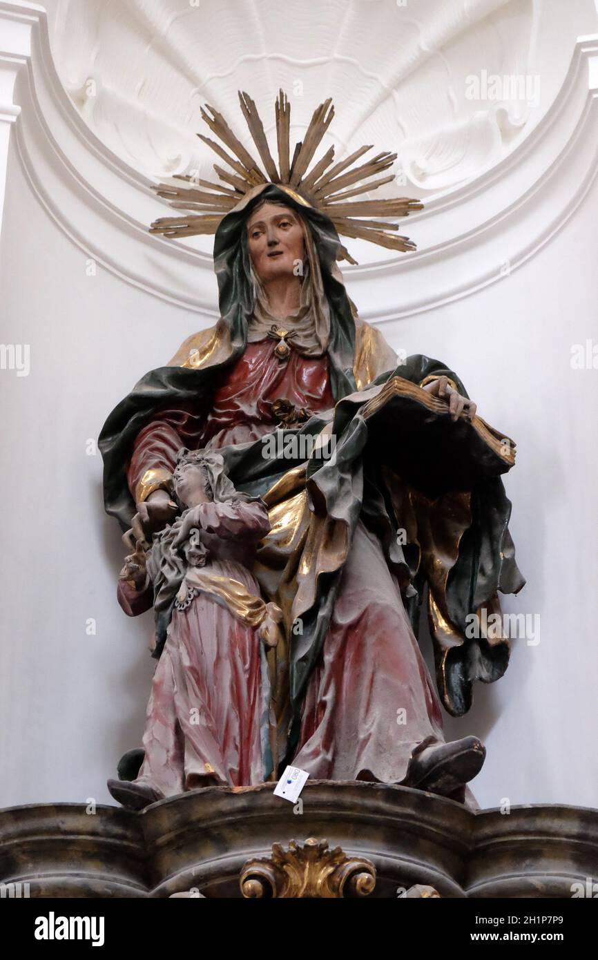 Saint Anne, Altar in Collegiate church in Salzburg Stock Photo