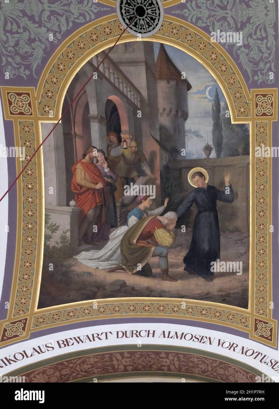 Saint Nicholas, fresco painting in parish church of St. Nicholas in Bad