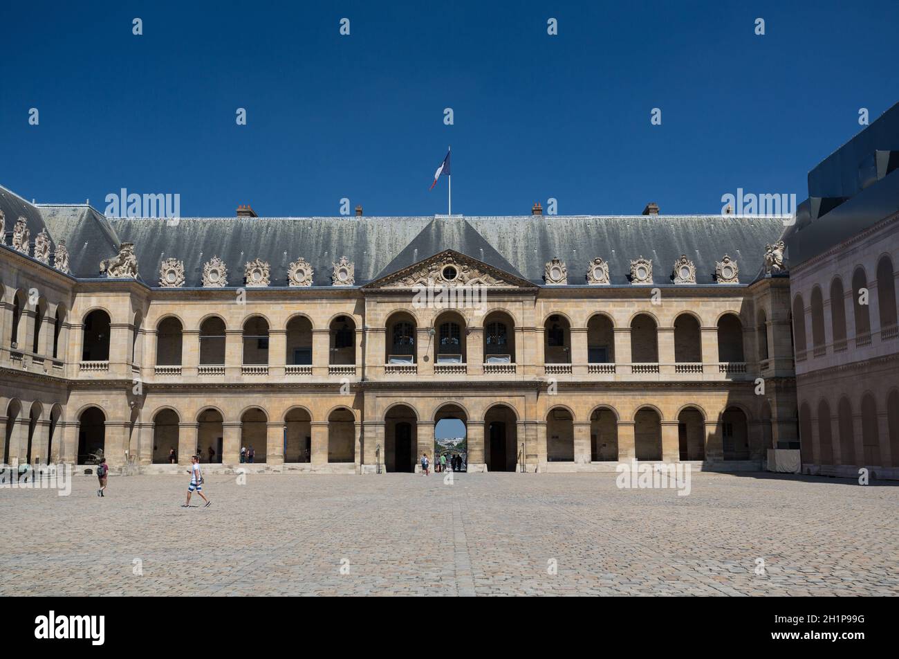 Paris, France - August 15, 2016 : National Residence of the Invalids, a complex of buildings in the 7th arrondissement of Paris, France, containing mu Stock Photo