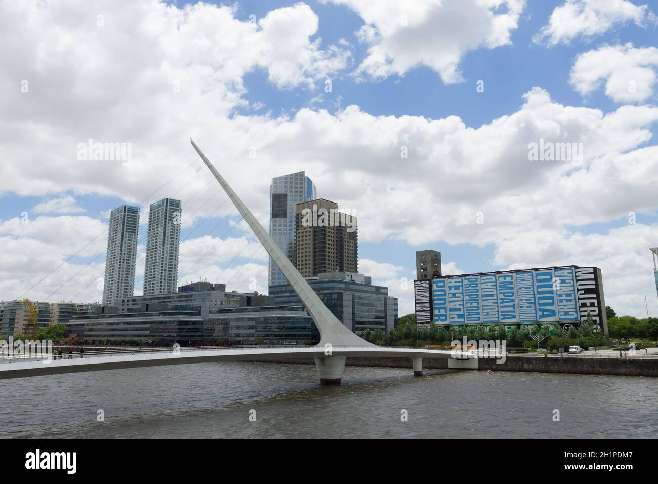 Modern bridge from Puerto Madero, Buenos Aires, Argentina landmark.  Buenos Aires cityscape Stock Photo