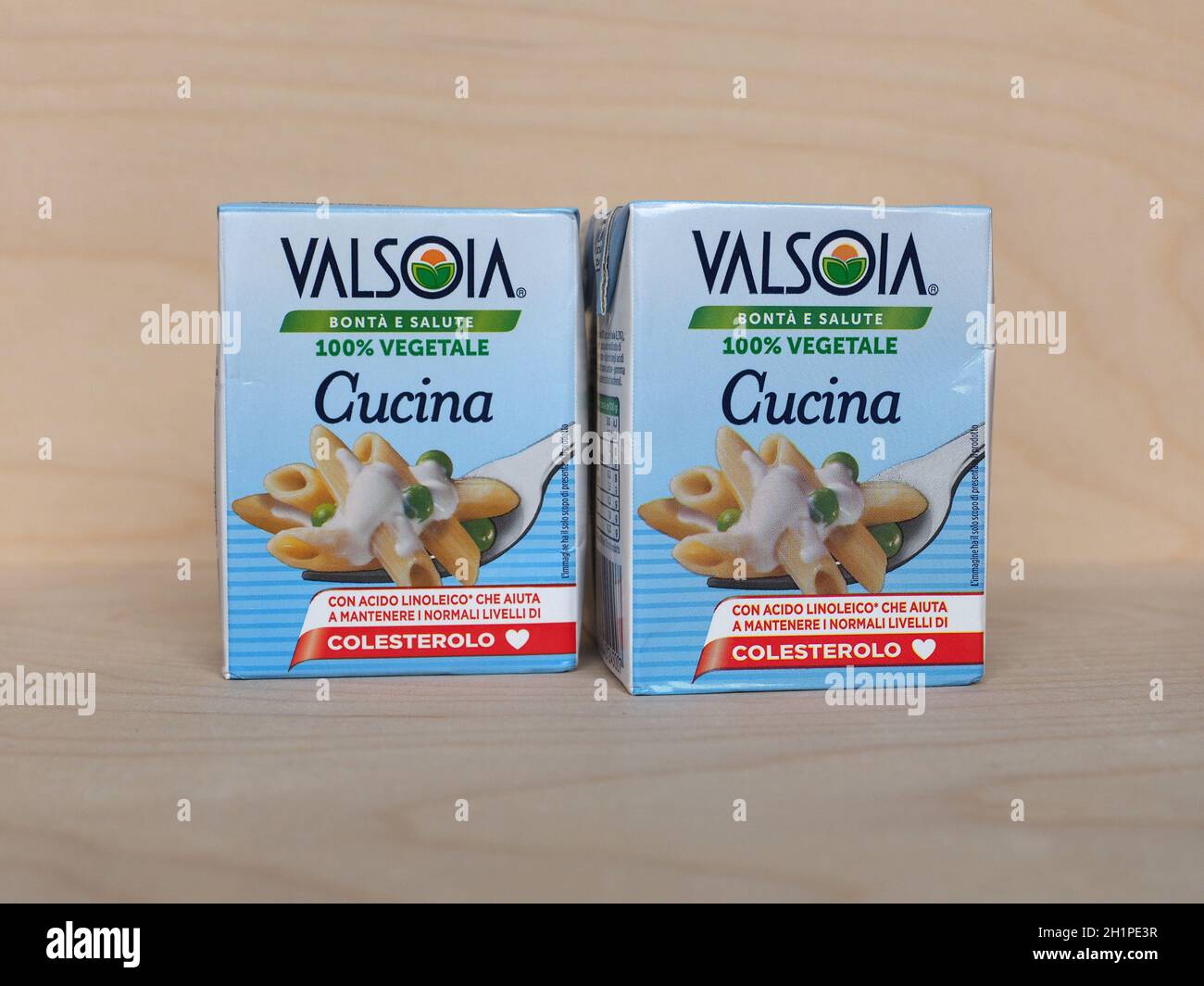 Valsoia Pacchetti BOLOGNA, ITALY - CIRCA JANUARY 2021: Packet of Valsoia vegetable cream ...