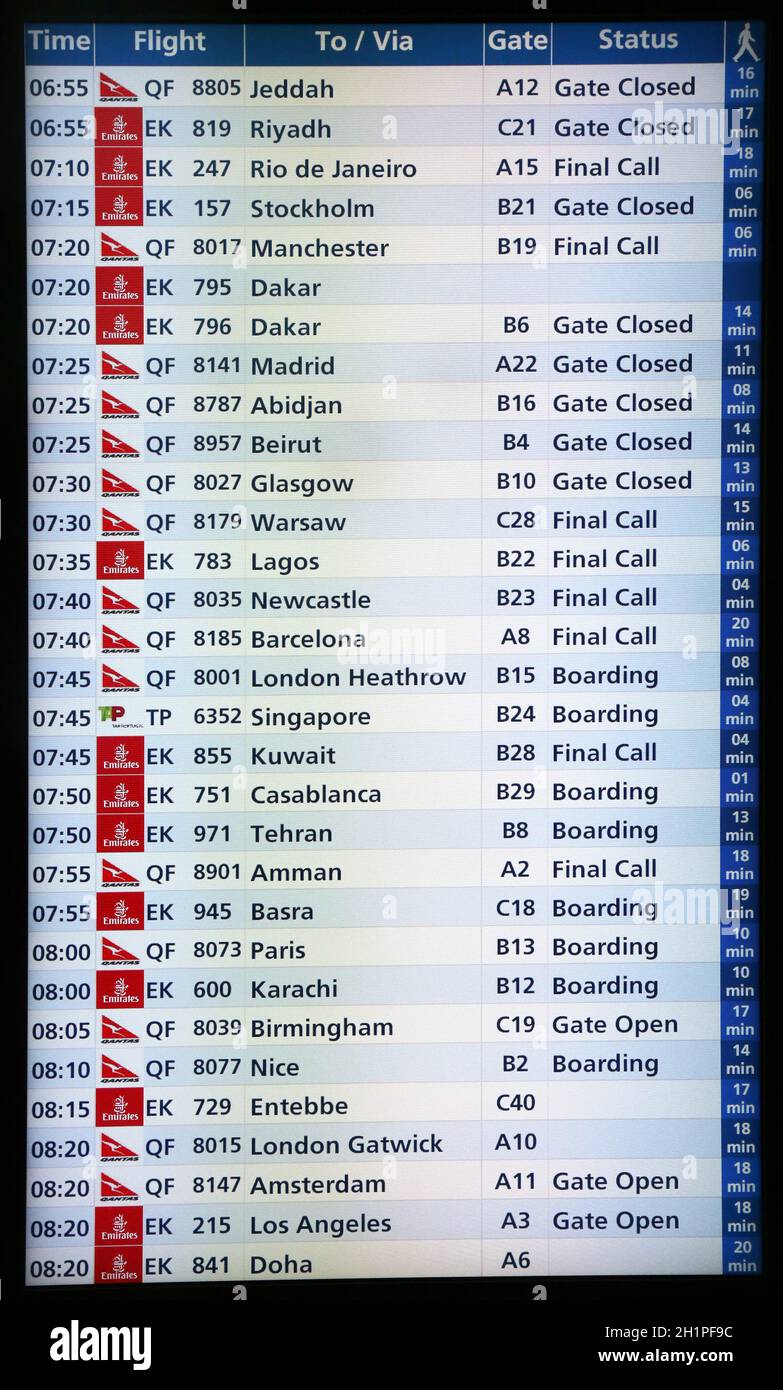 Emirates flight screen hires stock photography and images Alamy